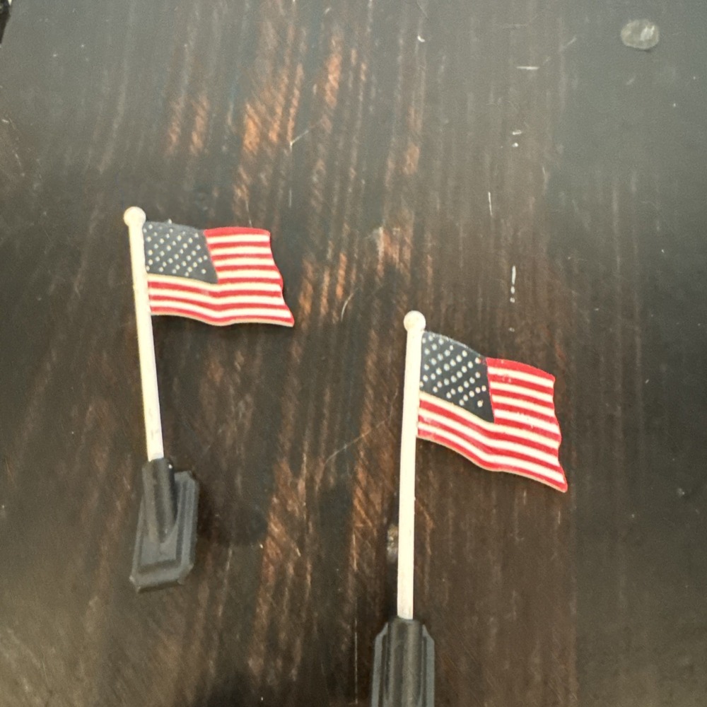 Dept 56 American Flags Lot Of Two For Villages - Picture 2 of 2